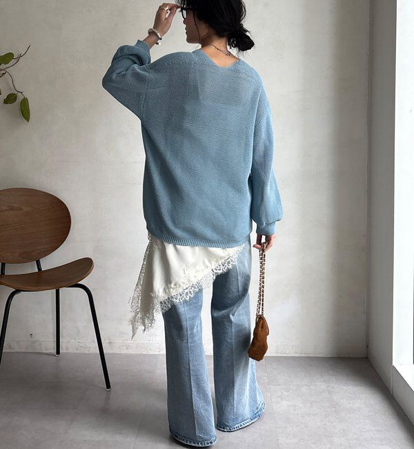  「ガーター深Vプルオーバー」|ニット・セーター|