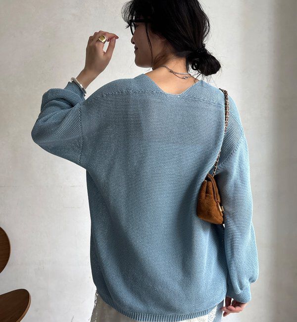 「ガーター深Vプルオーバー」|ニット・セーター|