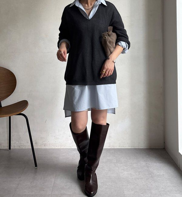  「ガーター深Vプルオーバー」|ニット・セーター|