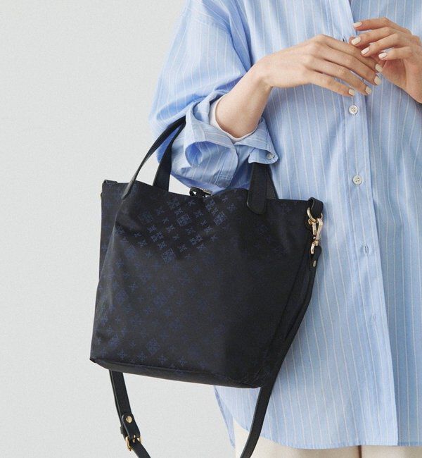  「ナイロンジャガード2WAYミニトートバッグ」|トートバッグ|ネイビー