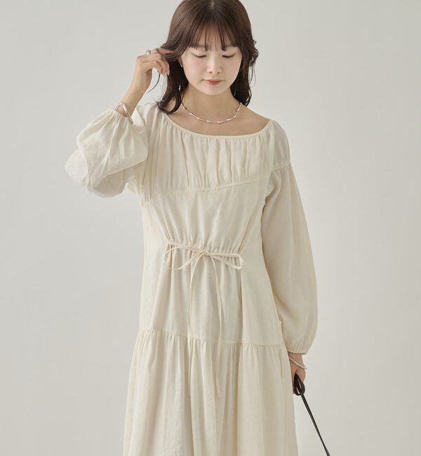  「ドロストティアードワンピース	」|ワンピース|