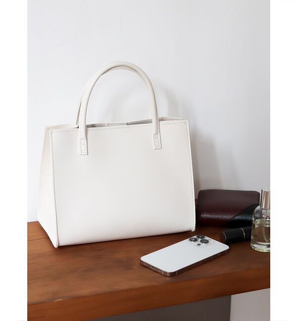 Rouge vif「エコレザー2WAYトートバッグ」|ショルダー・メッセンジャー|ホワイト