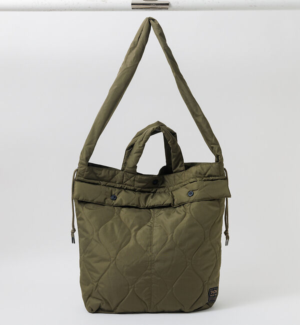 Rouge vif「【TAION / タイオン】ミリタリーダウンヘルメットバッグ / キルティング」|トートバッグ|カーキ