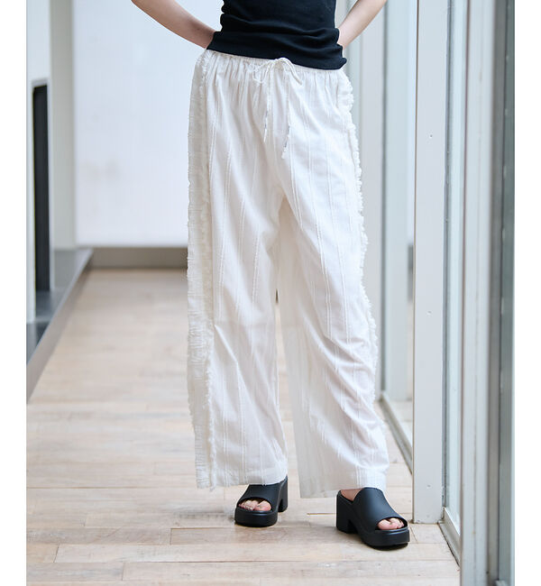 Rouge vif「【Le Melange/ル・メランジュ】カットドビー イージーパンツ / フリン」|その他|