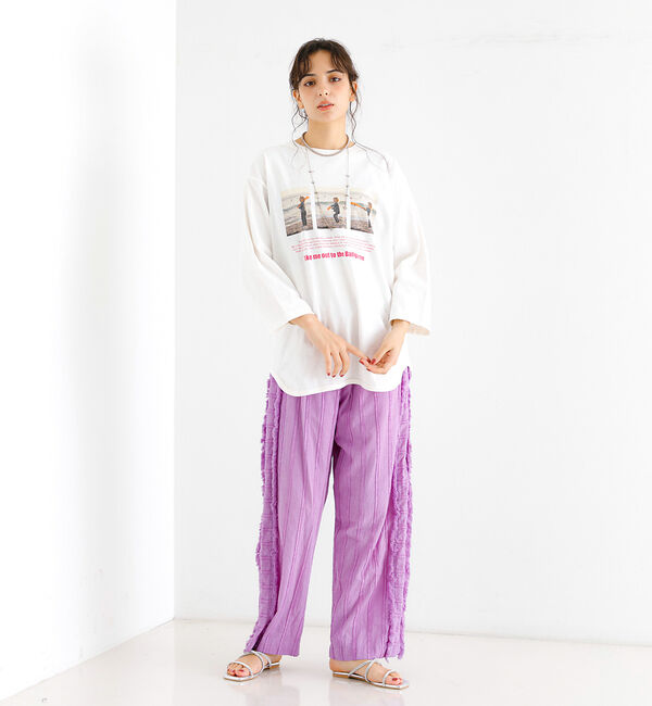 Rouge vif「【Le Melange/ル・メランジュ】カットドビー イージーパンツ / フリン」|その他|