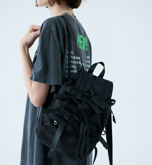 Rouge vif「【Casselini / キャセリーニ】ミニリボンバックパック【予約】」|リュック|ブラック