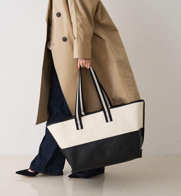 Rouge vif「【CHIMERE/シメール】キャンバス&times;合皮ワイドビックトート【予約】」|トートバッグ|