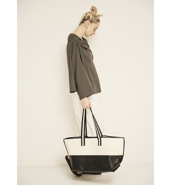 Rouge vif「【CHIMERE/シメール】キャンバス&times;合皮ワイドビックトート【予約】」|トートバッグ|