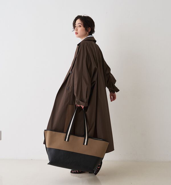 Rouge vif「【CHIMERE/シメール】キャンバス&times;合皮ワイドビックトート【予約】」|トートバッグ|