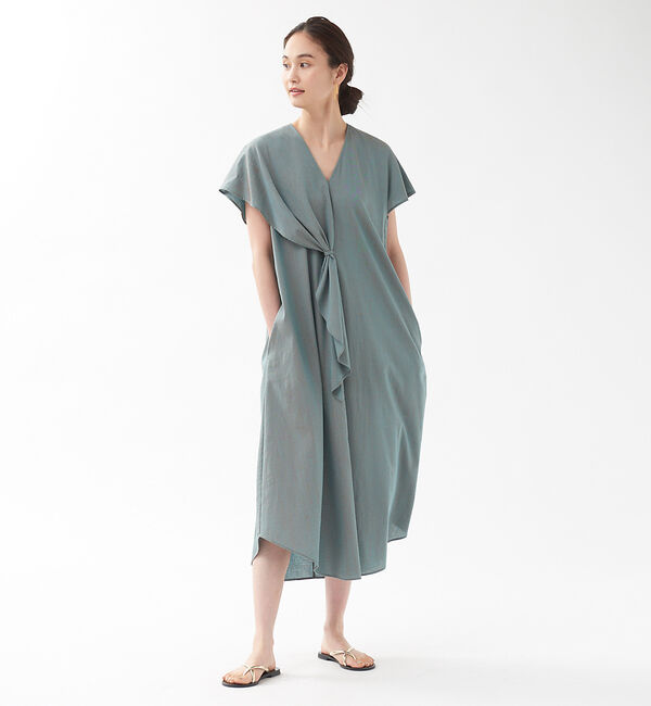 qualite「ラッフルスリーブワンピース」|ワンピース|グリーン