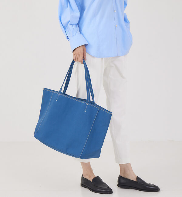 qualite「【e&times;qualite】 キャンバススクエアトート」|トートバッグ|インディゴ