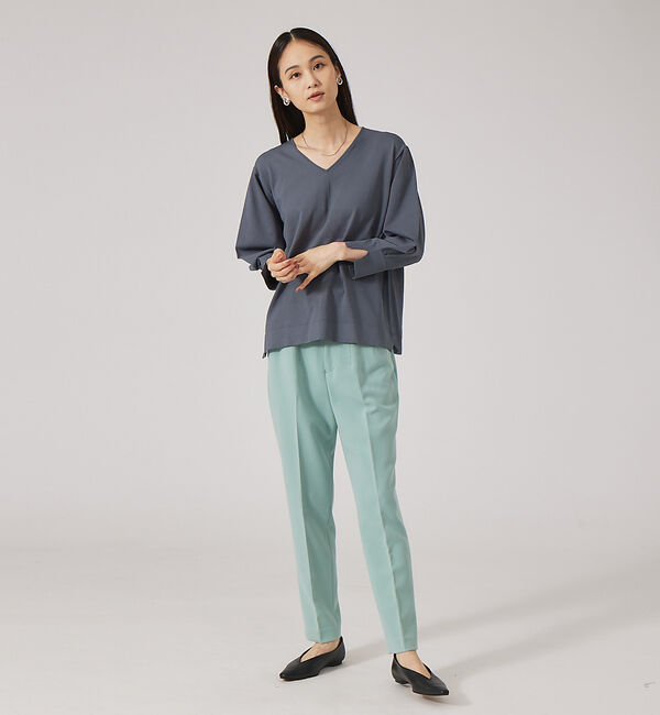 qualite「《セットアップ対応》ダブルクロスハイウエストテーパード【セージグリーン】」|その他|