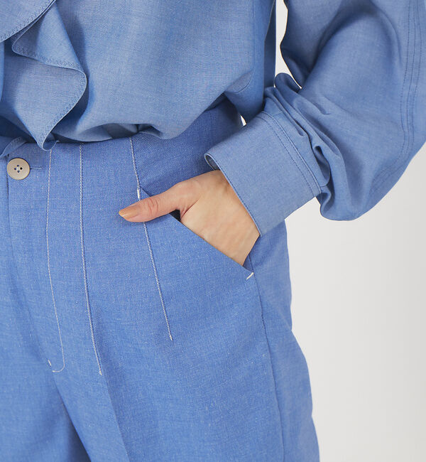 qualite「《セットアップ対応》デニムライクハイウエストテーパードパンツ」|その他|