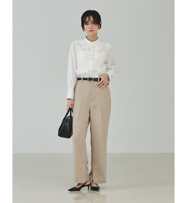 qualite「フロントラッフルブラウス」|シャツ・ブラウス|