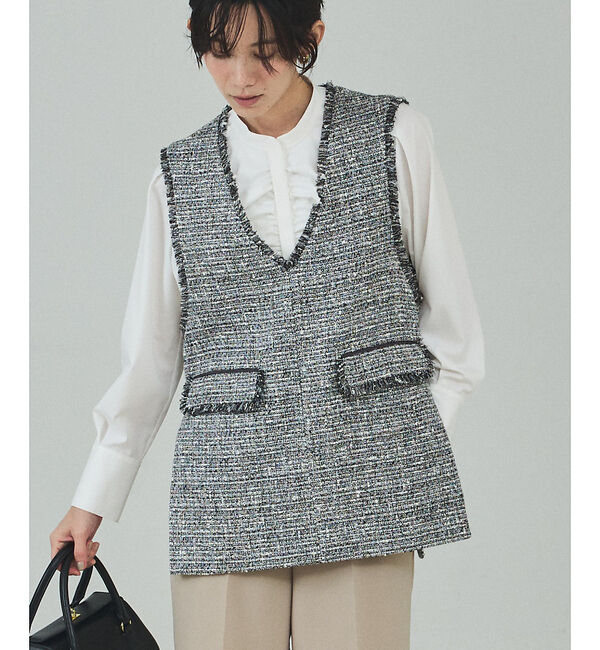 qualite「フロントラッフルブラウス」|シャツ・ブラウス|