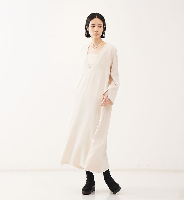 The Store by C' 「【COCUCA】バックサテンドレス」|ワンピース|クリーム