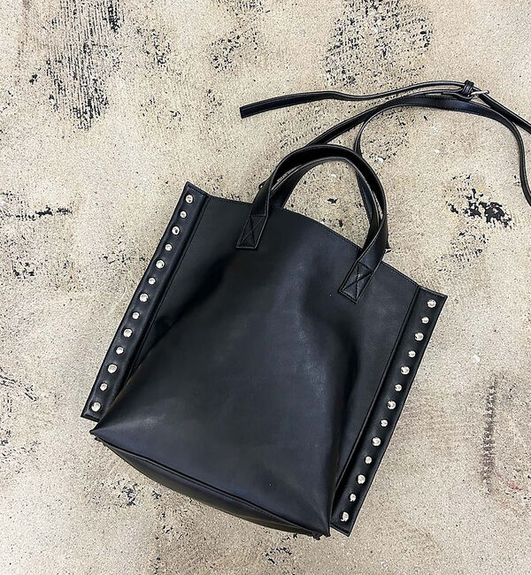 NOMINE「【cheek】rivet 2way tote 2WAY スタッズ トートバッグ」|トートバッグ|ブラック