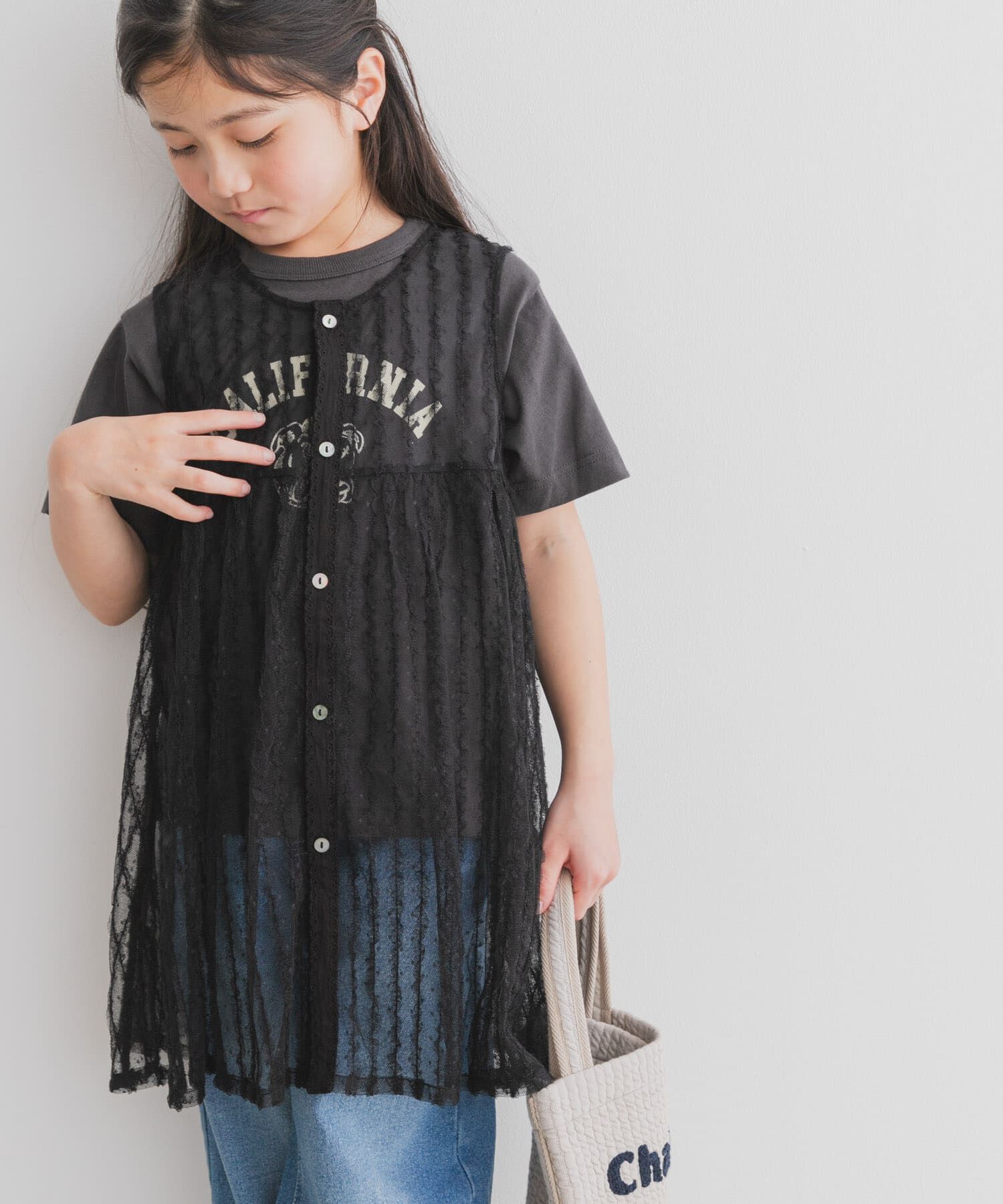 URBAN RESEARCH DOORS「『WEB/一部店舗限定サイズ』チュールチュニック(KIDS)」|その他|ブラック