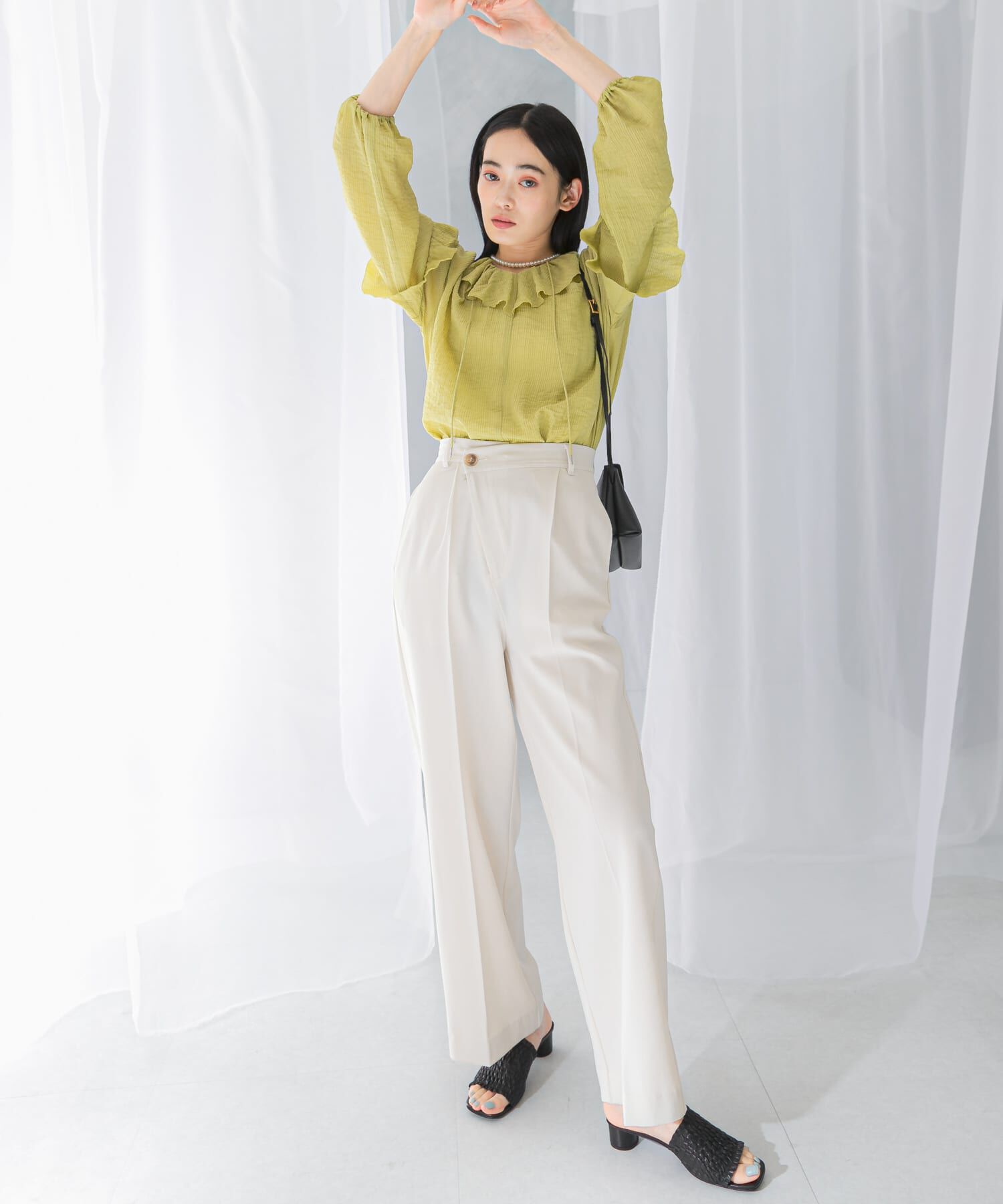 URBAN RESEARCH ROSSO「ヘリンボーンラップストレートパンツ」|その他|アイボリー