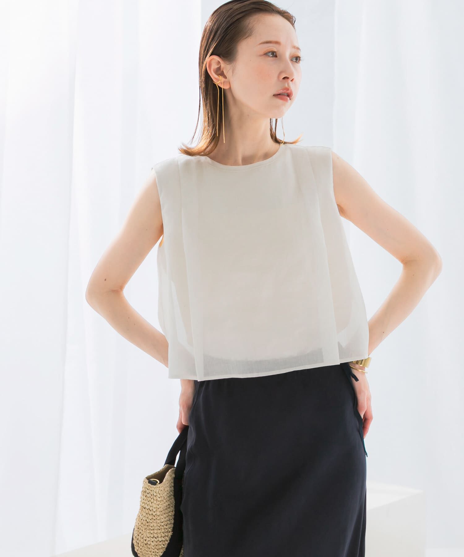 URBAN RESEARCH ROSSO「シアーチンツレイヤードブラウス」|シャツ・ブラウス|