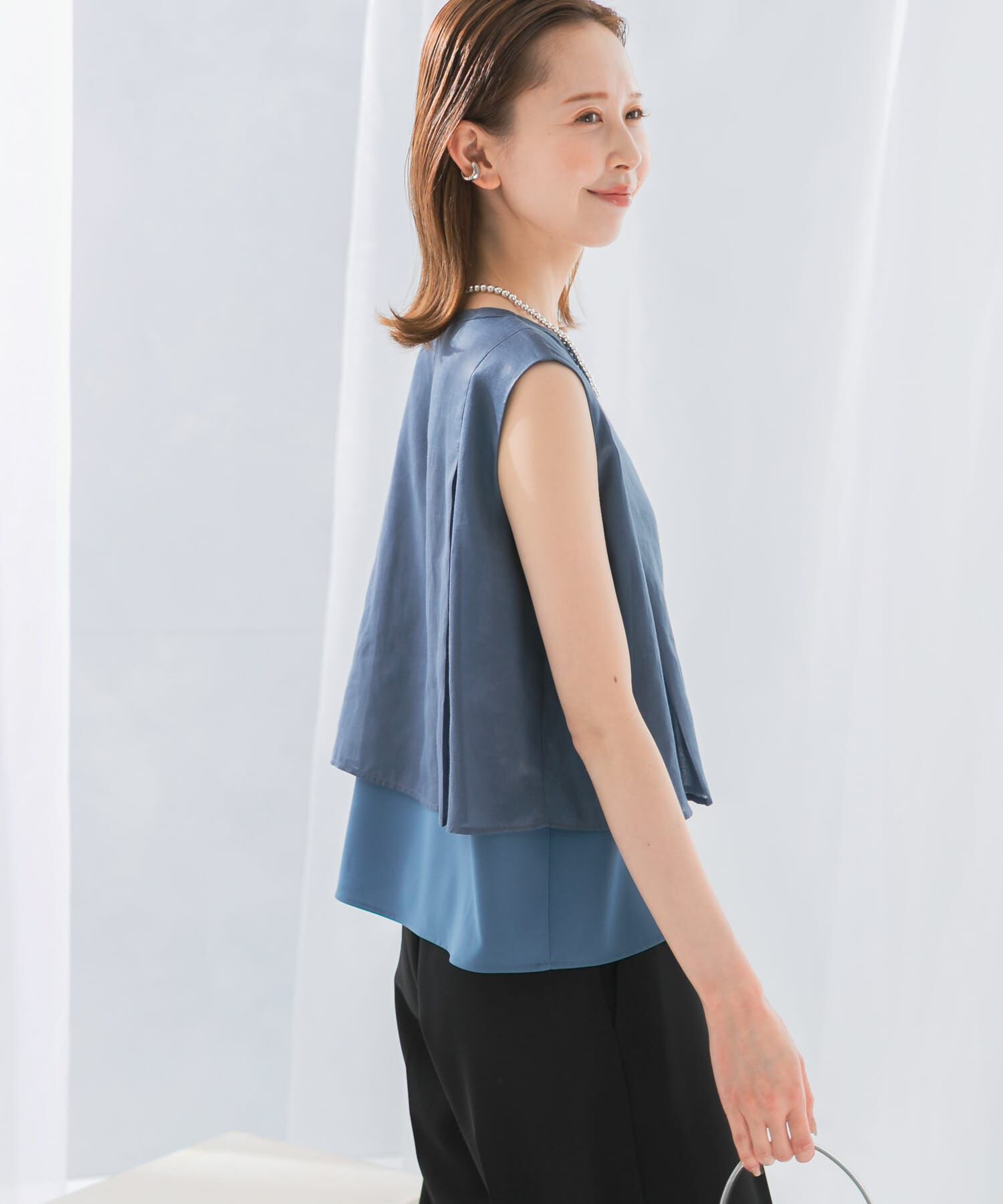 URBAN RESEARCH ROSSO「シアーチンツレイヤードブラウス」|シャツ・ブラウス|