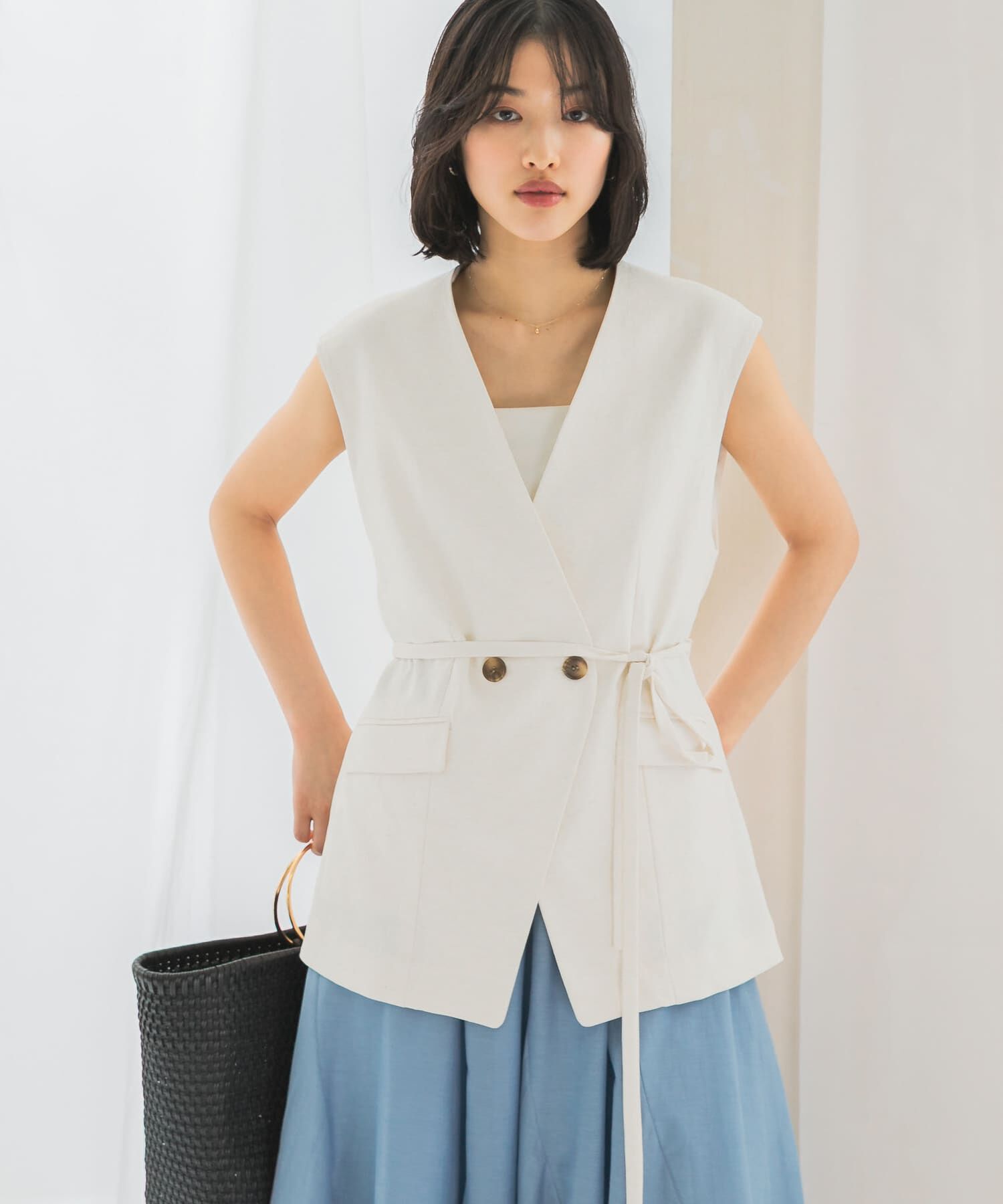 URBAN RESEARCH ROSSO「接触冷感リネン混ジレ」|ベスト・ジレ|