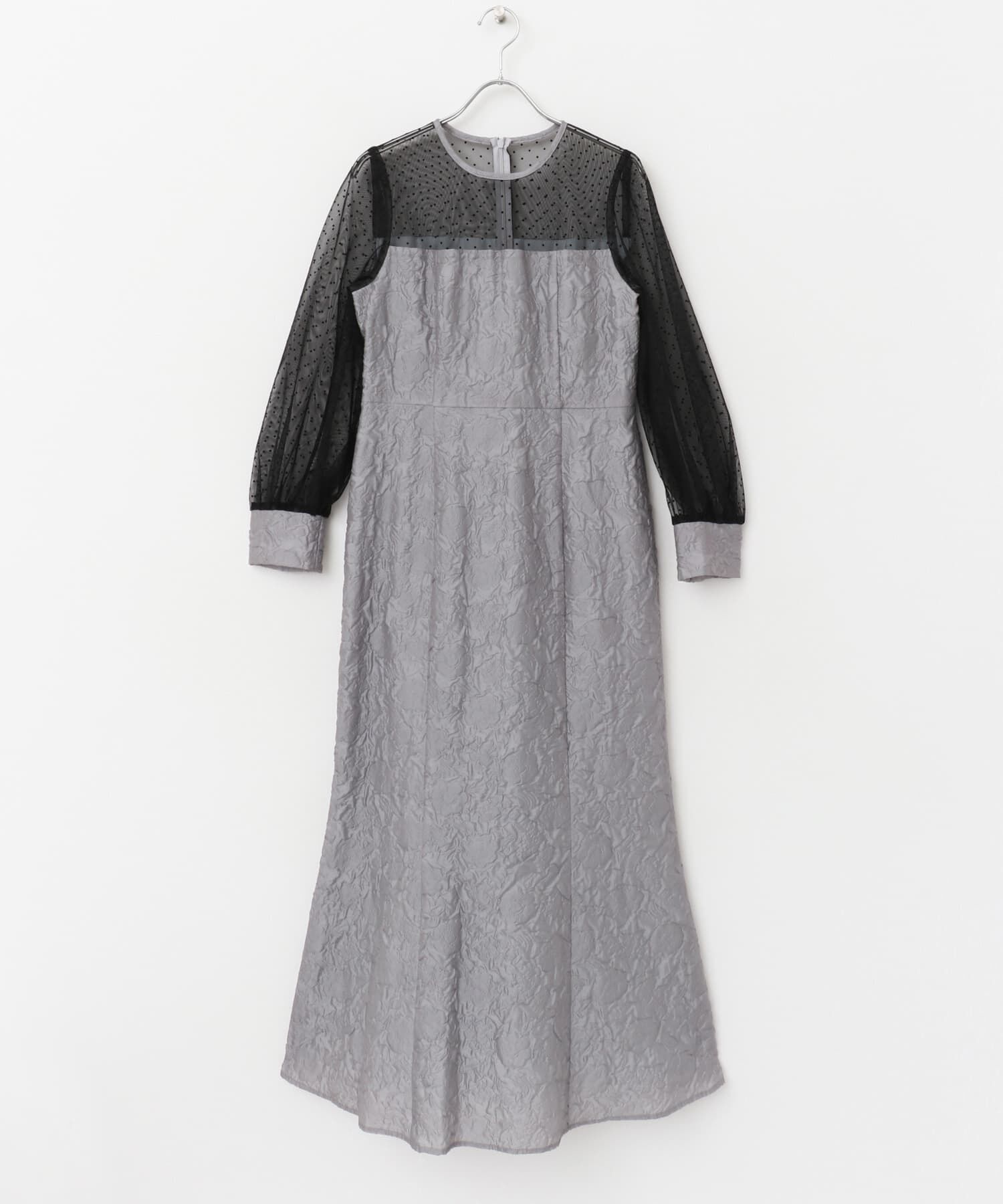 URBAN RESEARCH ROSSO「kaene　エンボスフラワードットミックスドレス」|ワンピース|