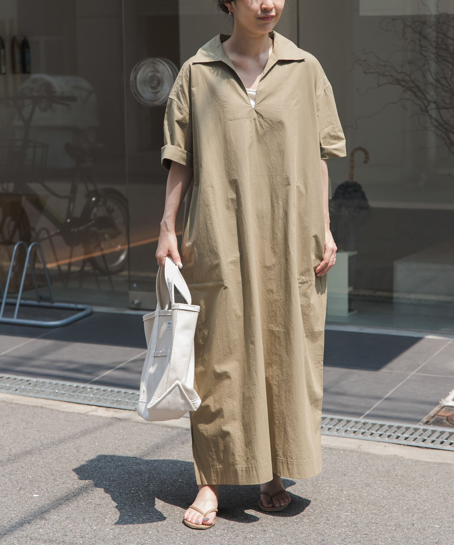 URBAN RESEARCH DOORS「FORK&SPOON　スキッパーワンピース」|ワンピース|