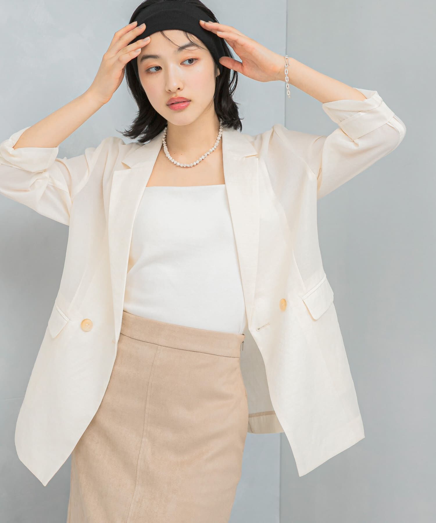 URBAN RESEARCH ROSSO「セミシアーテーラードジャケット」|その他|オフホワイト