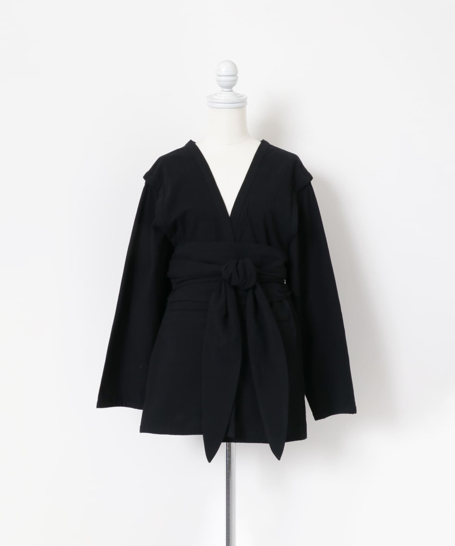 LAATO「haori jacket」|ノーカラーコート|ブラック