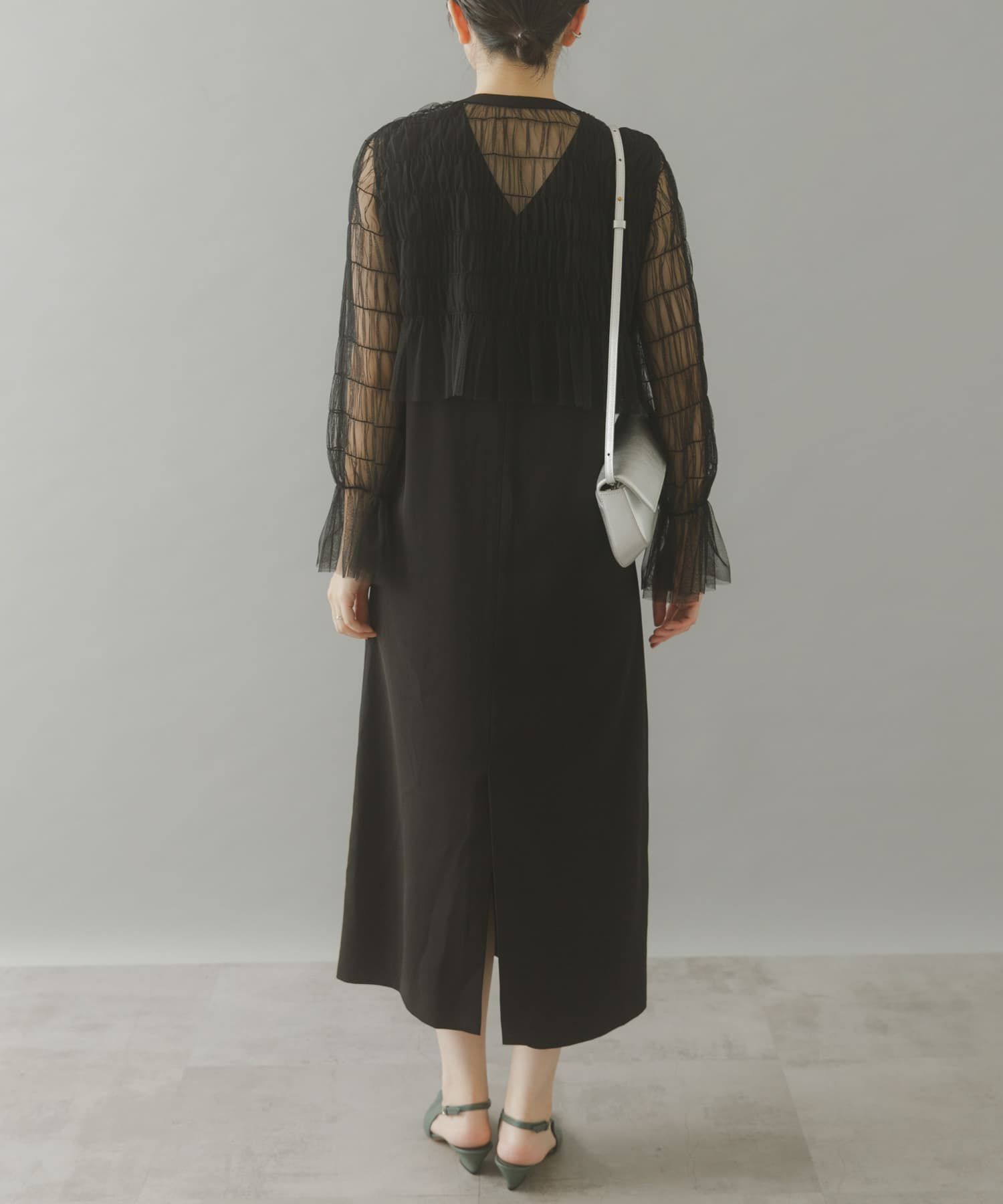 URBAN RESEARCH ROSSO「チュールカーディガン&times;レイヤードワンピース」|ワンピース|