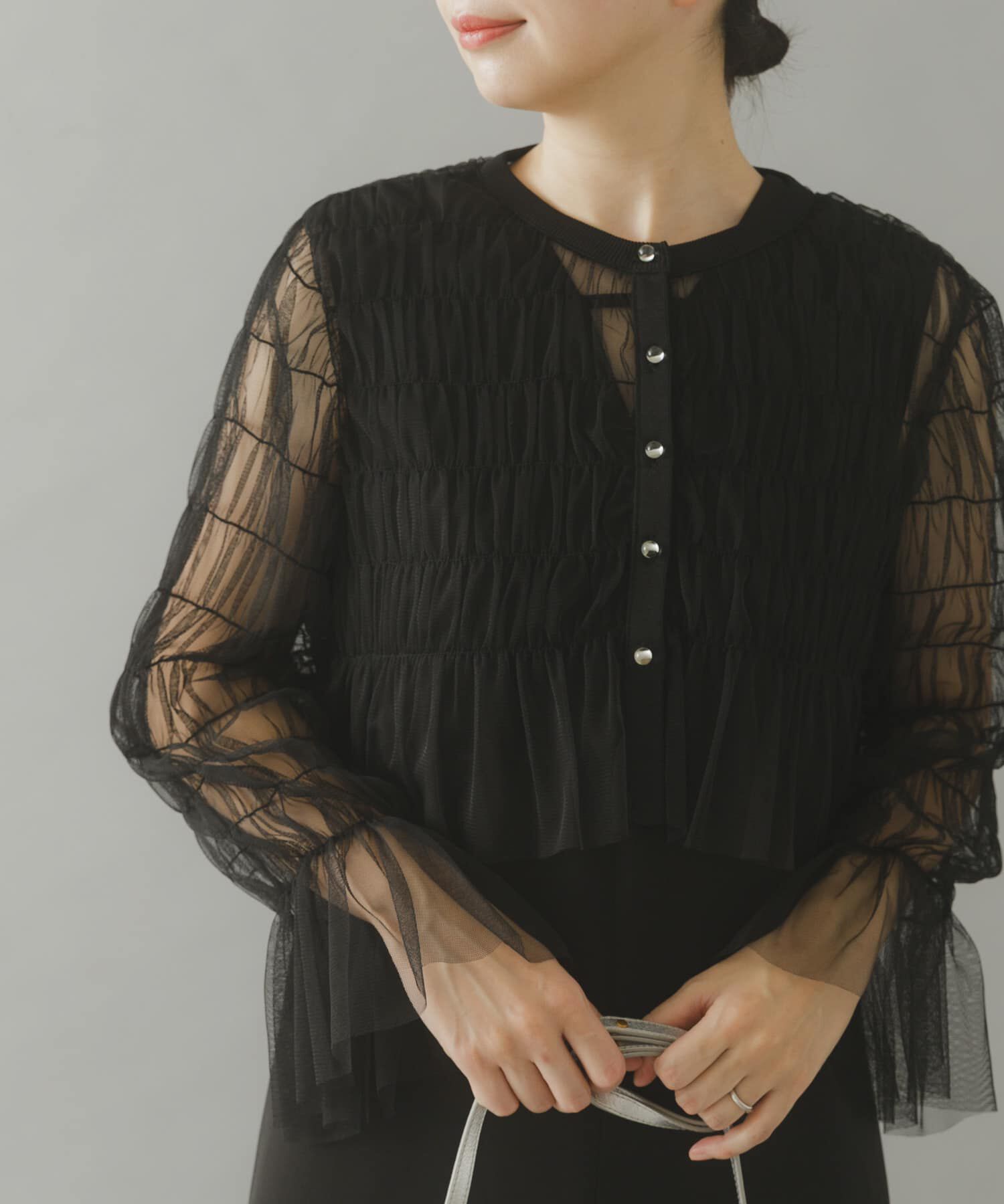 URBAN RESEARCH ROSSO「チュールカーディガン&times;レイヤードワンピース」|ワンピース|