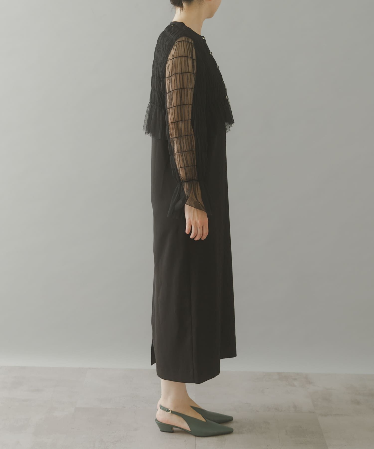 URBAN RESEARCH ROSSO「チュールカーディガン&times;レイヤードワンピース」|ワンピース|