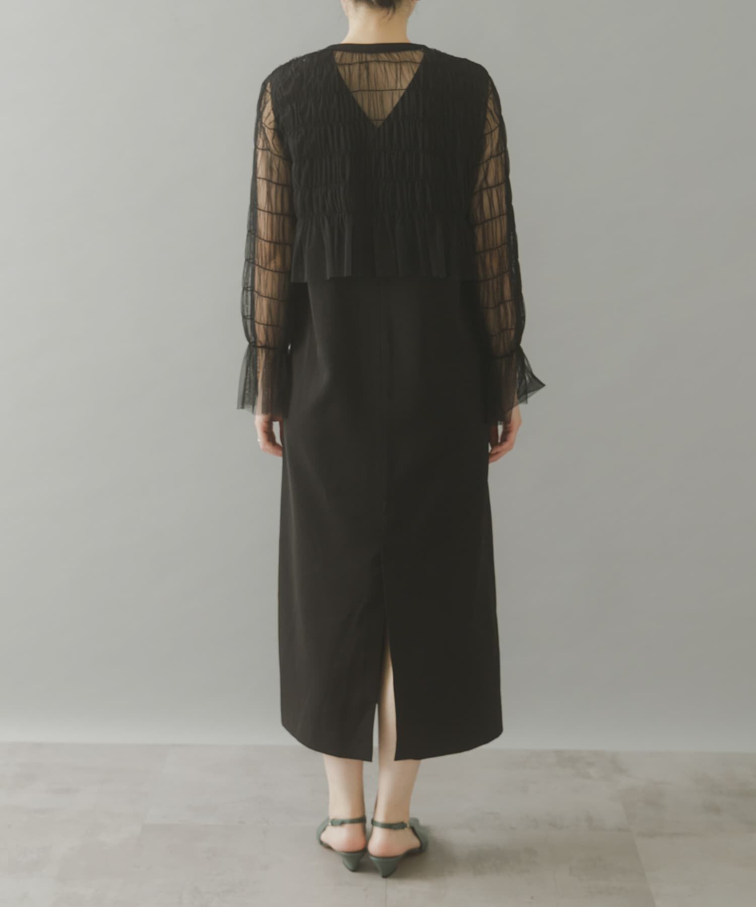 URBAN RESEARCH ROSSO「チュールカーディガン&times;レイヤードワンピース」|ワンピース|