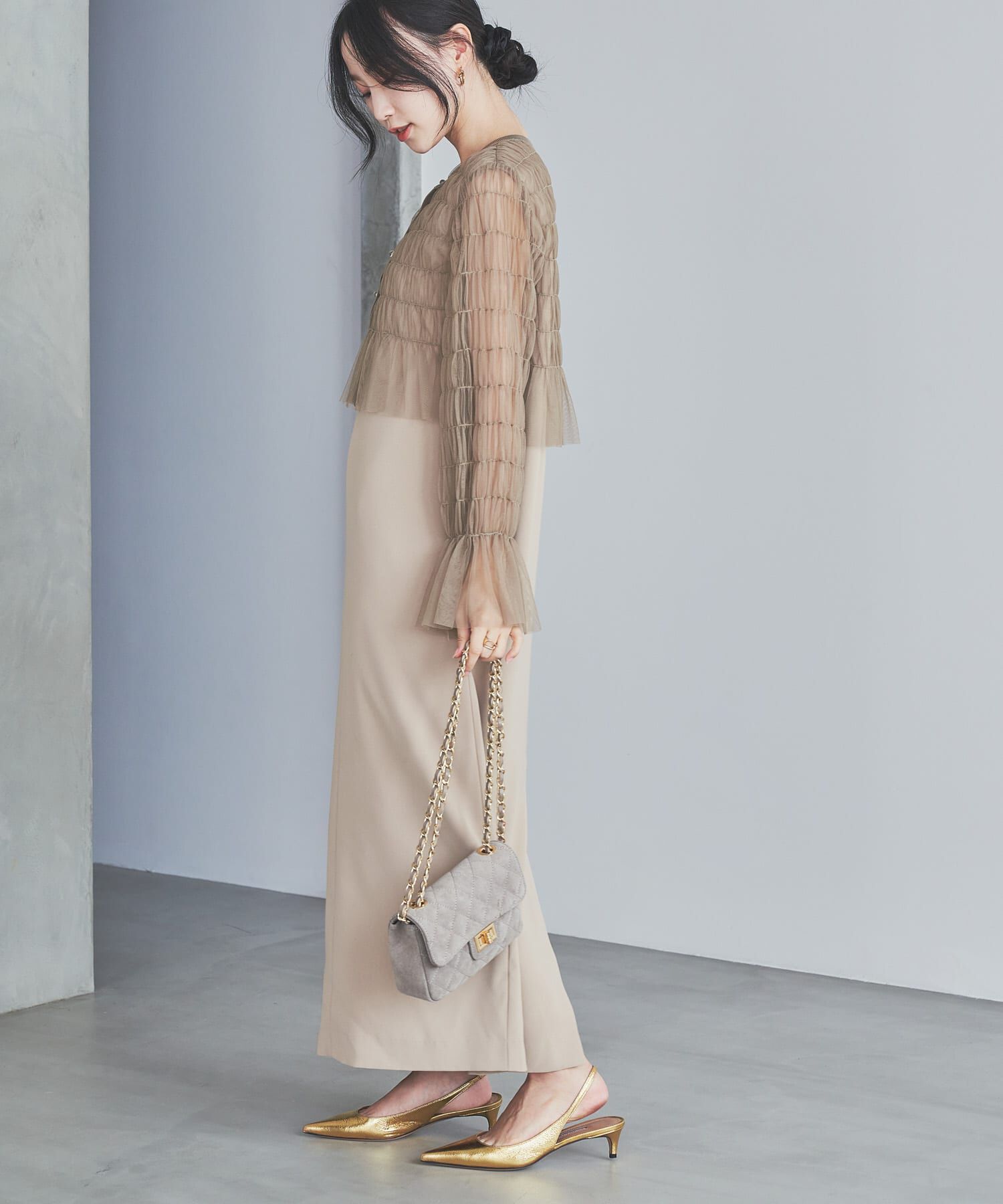 URBAN RESEARCH ROSSO「チュールカーディガン&times;レイヤードワンピース」|ワンピース|