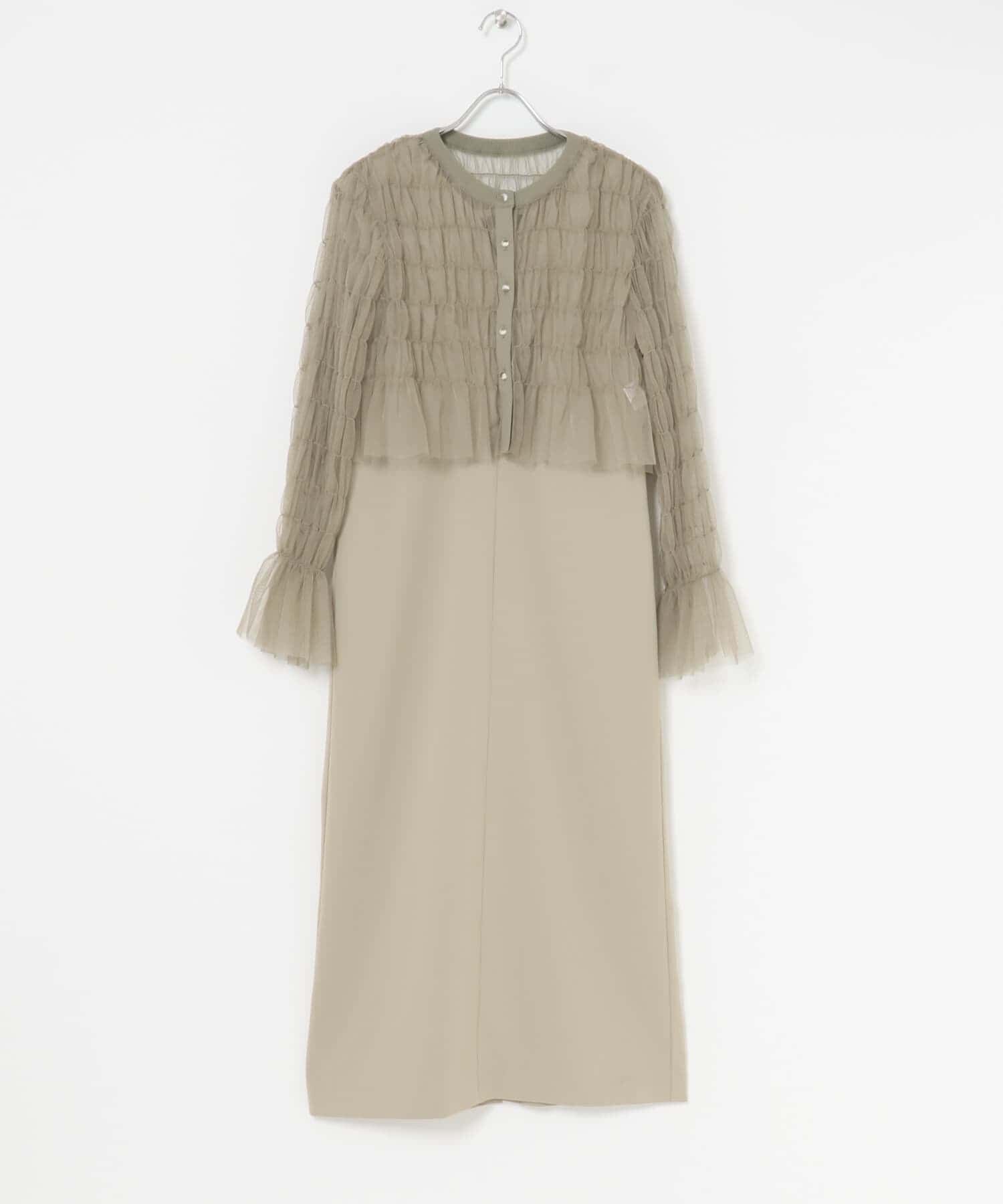 URBAN RESEARCH ROSSO「チュールカーディガン&times;レイヤードワンピース」|ワンピース|