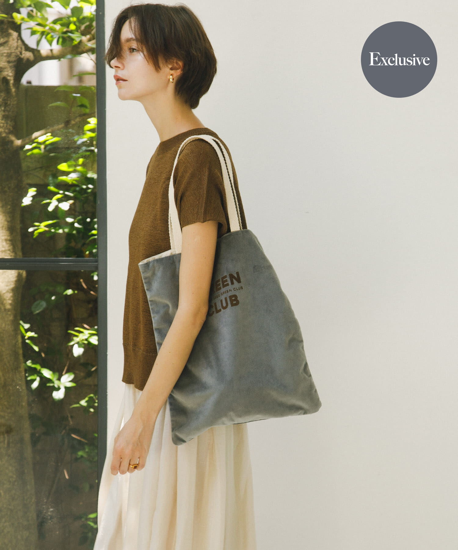 URBAN RESEARCH DOORS「『別注』beej&times;DOORS　ベロアトート」|トートバッグ|グレー