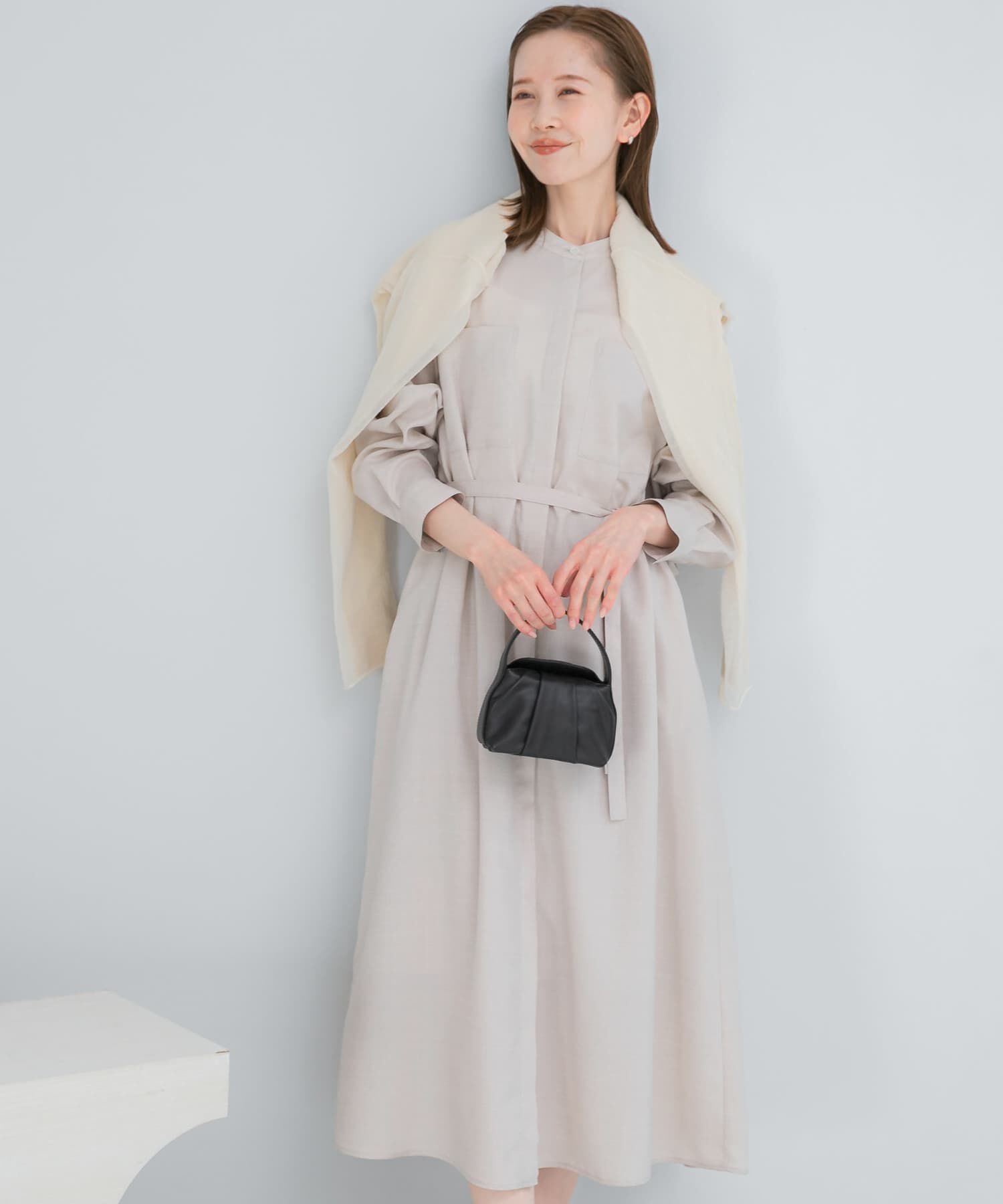 URBAN RESEARCH ROSSO「ウォッシャブルリネンライクシャツワンピース」|ワンピース|