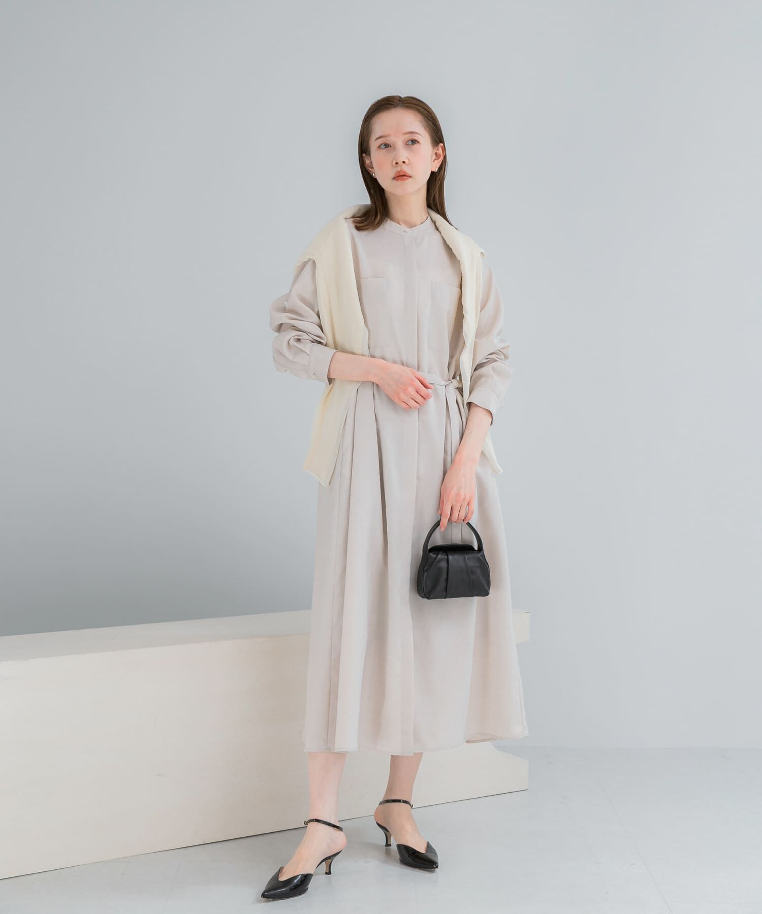 URBAN RESEARCH ROSSO「ウォッシャブルリネンライクシャツワンピース」|ワンピース|