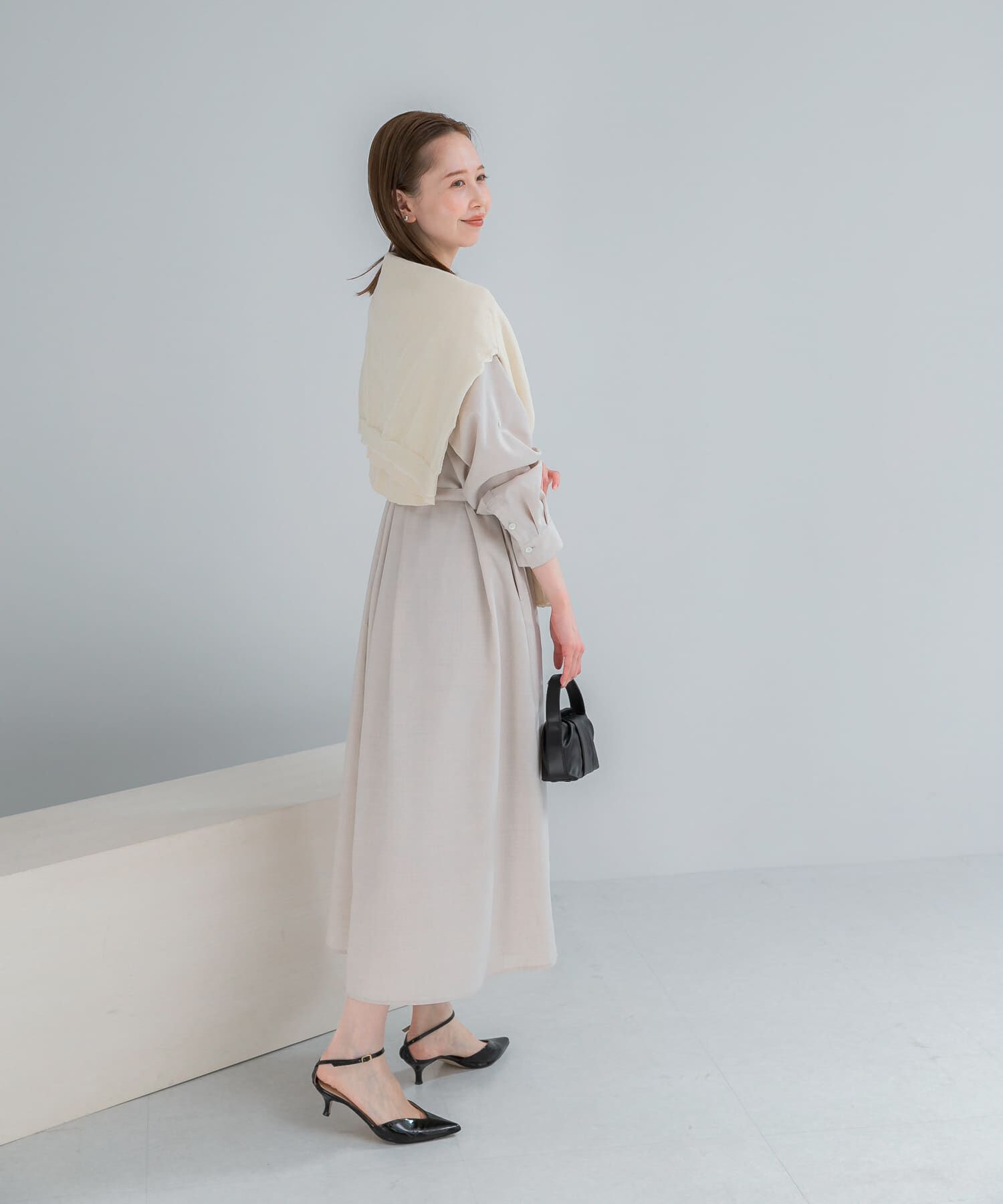 URBAN RESEARCH ROSSO「ウォッシャブルリネンライクシャツワンピース」|ワンピース|