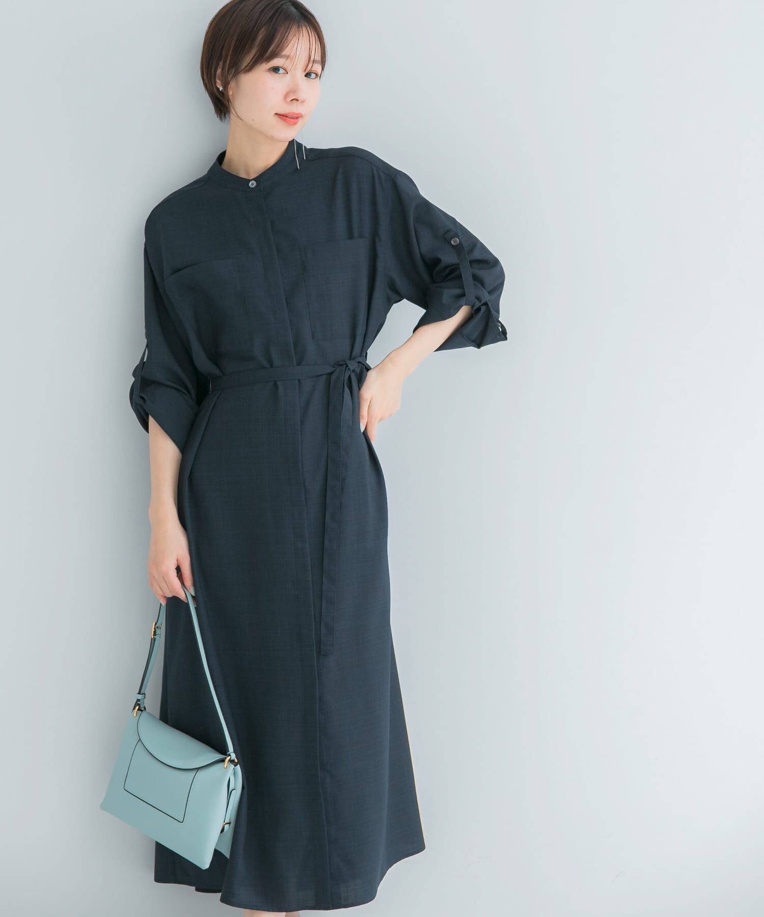 URBAN RESEARCH ROSSO「ウォッシャブルリネンライクシャツワンピース」|ワンピース|