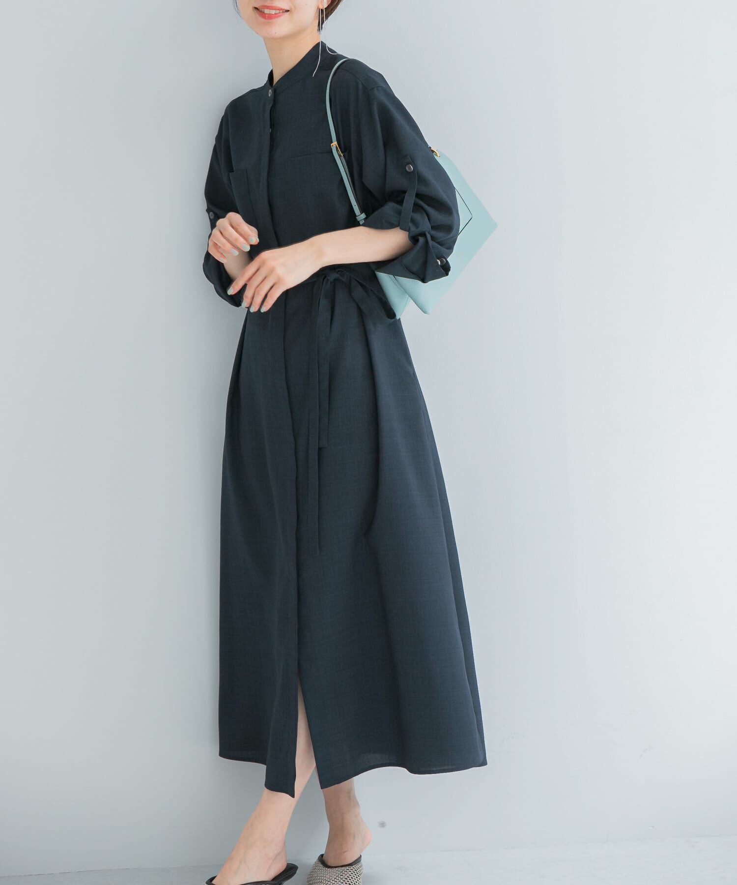 URBAN RESEARCH ROSSO「ウォッシャブルリネンライクシャツワンピース」|ワンピース|