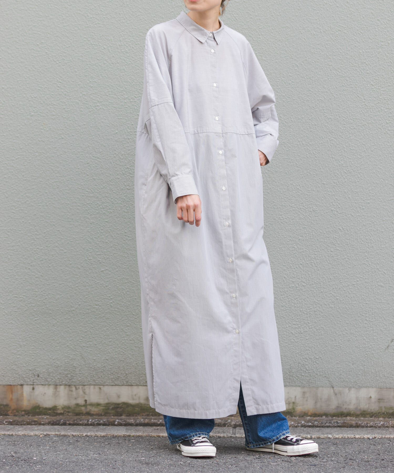 URBAN RESEARCH DOORS「FORK&SPOON　バレルシャツワンピース」|ワンピース|ストライプ