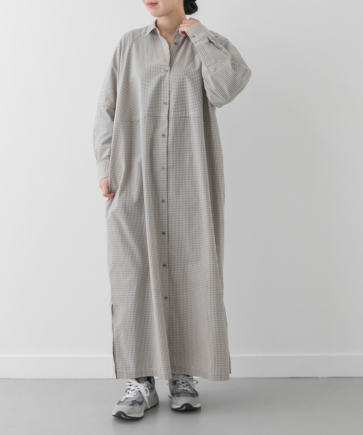 URBAN RESEARCH DOORS「FORK&SPOON　バレルシャツワンピース」|ワンピース|チェック