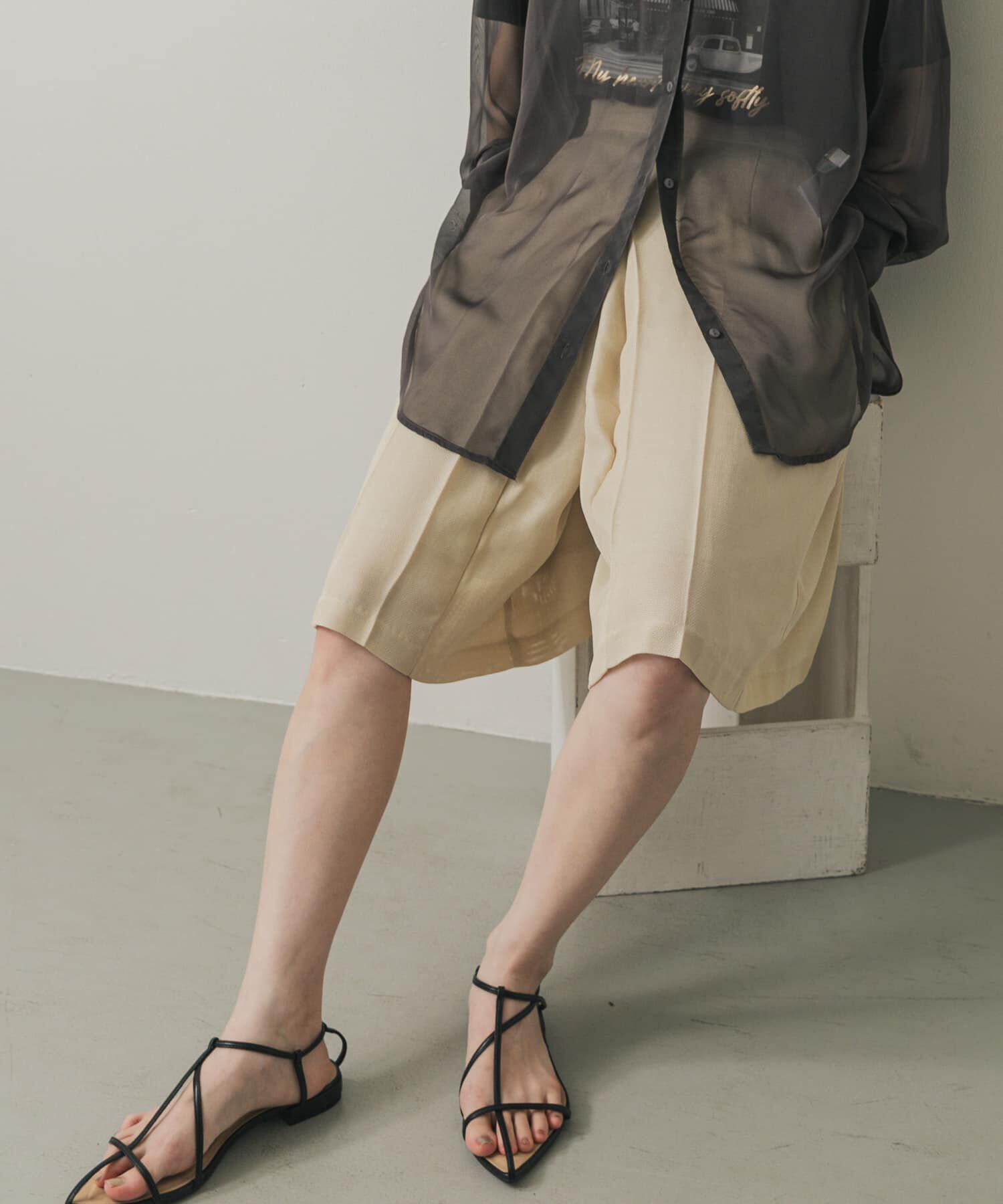 SENSE OF PLACE by URBAN RESEARCH「リネンライクメッシュバミューダ」|その他|アイボリー