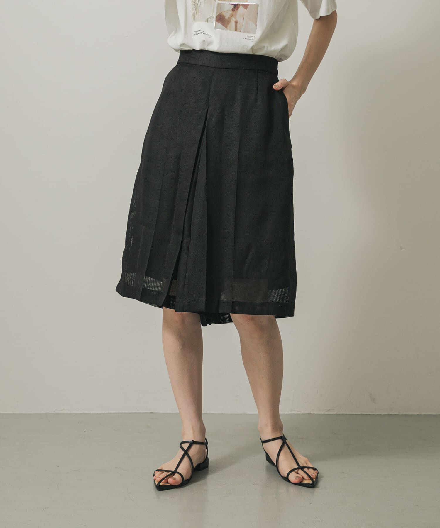 SENSE OF PLACE by URBAN RESEARCH「リネンライクメッシュバミューダ」|その他|ブラック