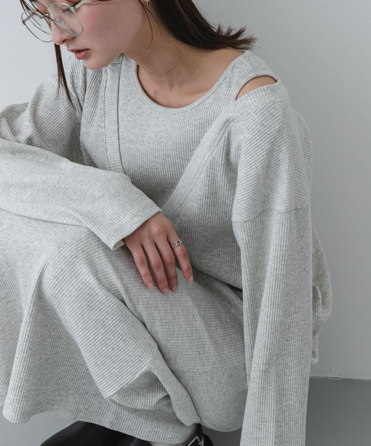 SENSE OF PLACE by URBAN RESEARCH「レイヤードネックリブワンピース」|ワンピース|オートミール