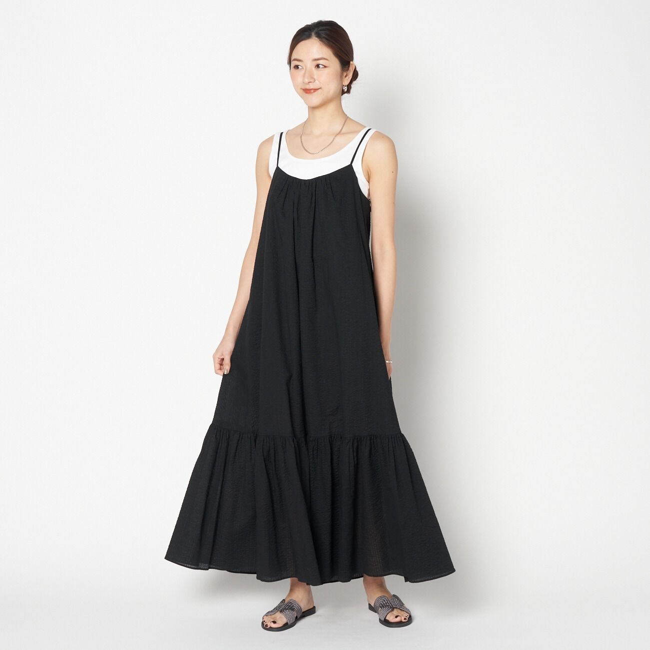 HELIOPOLE「HELIOPOLE SHEERSUCKER CAMI DRESS(SOLID)」|ワンピース|
