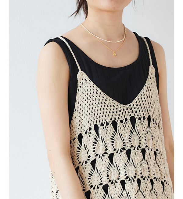 le.coeur blanc「ハンドクロシェキャミワンピース」|ワンピース|