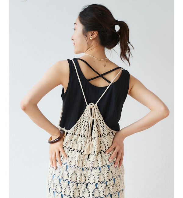 le.coeur blanc「ハンドクロシェキャミワンピース」|ワンピース|